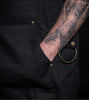 Heavy Duty Black Canvas Kitchen Apron with Phone/Pencil Pocket, Removable Kitchen Towel Rings and Sweatshirt-Style Pocket