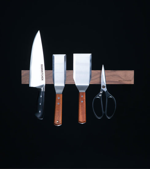 Extra starker magnetischer Messerhalter – Natur-Schwarznuss mit Seltenerd-Neodym-Magneten